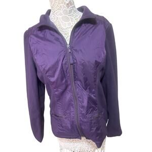 Coldwater Creek Purple Zip Up Jacket Fleece- Outdoor Cozy- Womens Size 14/16